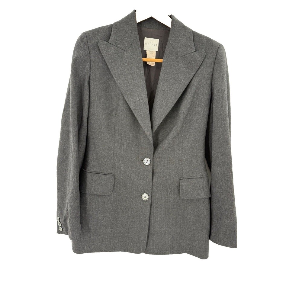 Celine Paris Gray Two Button, 3 Button Sleeve Bla… - image 3